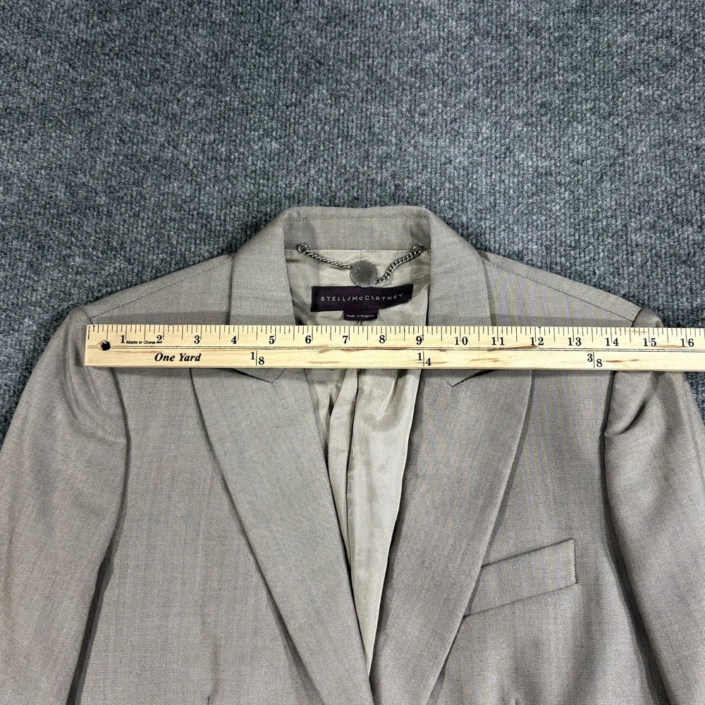 Stella McCartney Blazer Womens 42 Brown Wool One Button Jacket Tailored Career - Picture 11 of 16